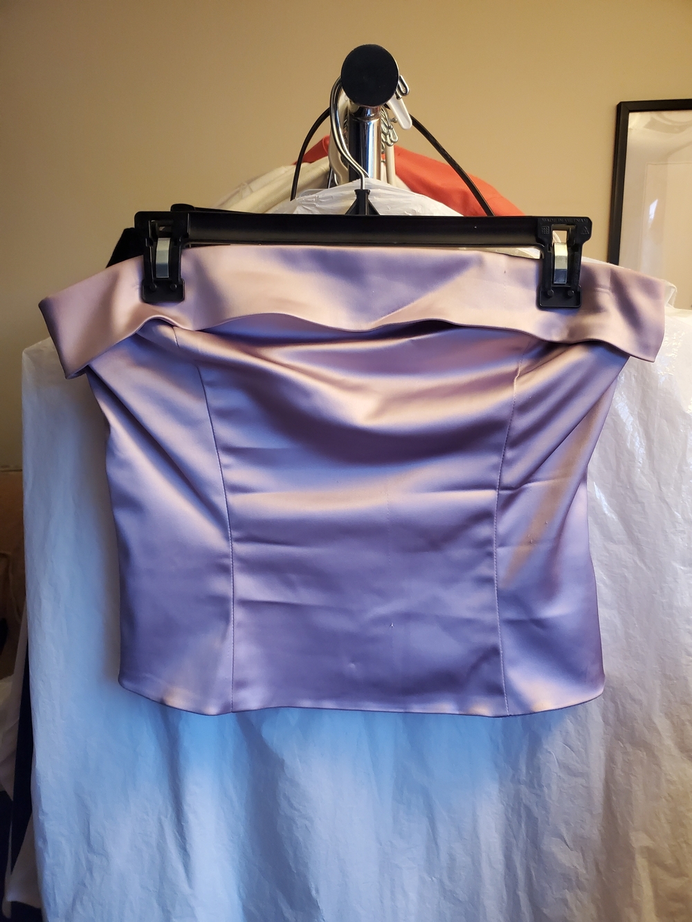 Sunday Best Shimmer Satin Lilac Bustier Top